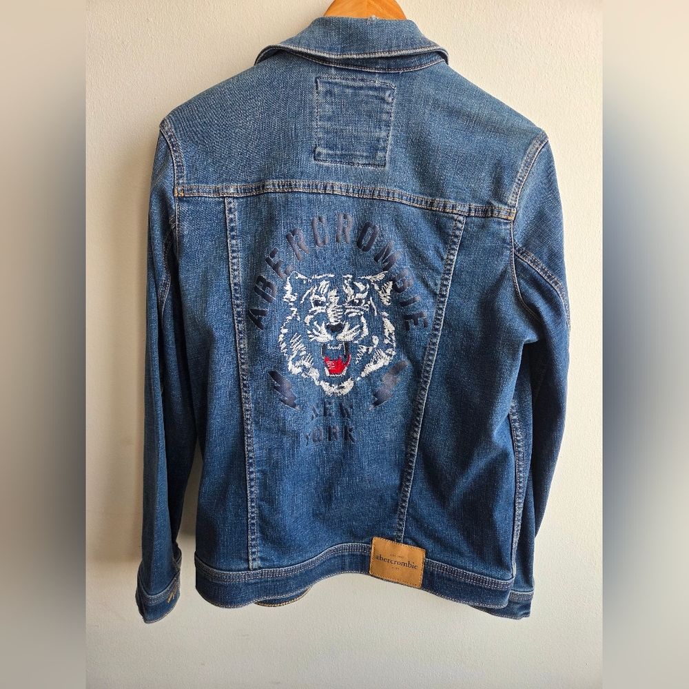 Abercrombie Kids Embroidered Denim Jacket Size 15/16